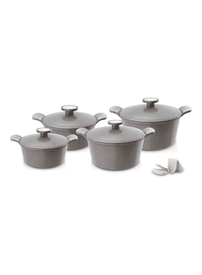 8Pcs Neoflam Xterma Cookware Set 20,24,26,28 Cm Grey