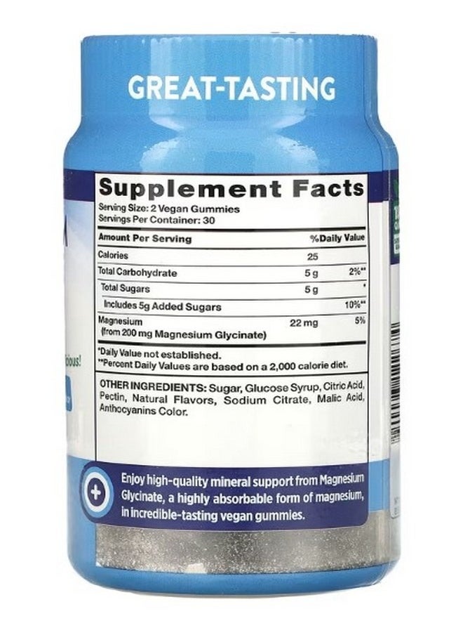 Nature's Truth Magnesium Glycinate Gummies Natural Grape 200 mg 60 Vegan Gummies 100 mg per Gummy  - Image 2