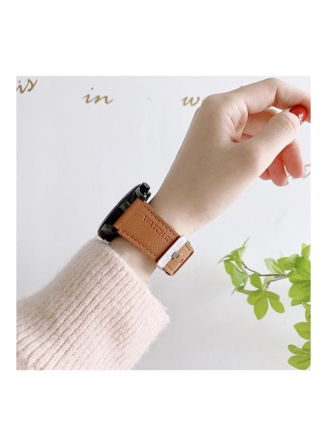 NIBEMINENT Litchi Texture Leather Replacement Wrist Strap For Huawei Watch GT2 Pro Grey - Image 4