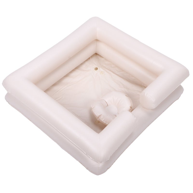 Inflatable Shampoo Basin: 1 Portable Hair Washing Basin - Durable Safety Inflation Valve PVC Shampoo Tray With Comfort Neck Support for Bedridden Patients, Elderly Home Care, Postpartum & Home Nursing - Image 5