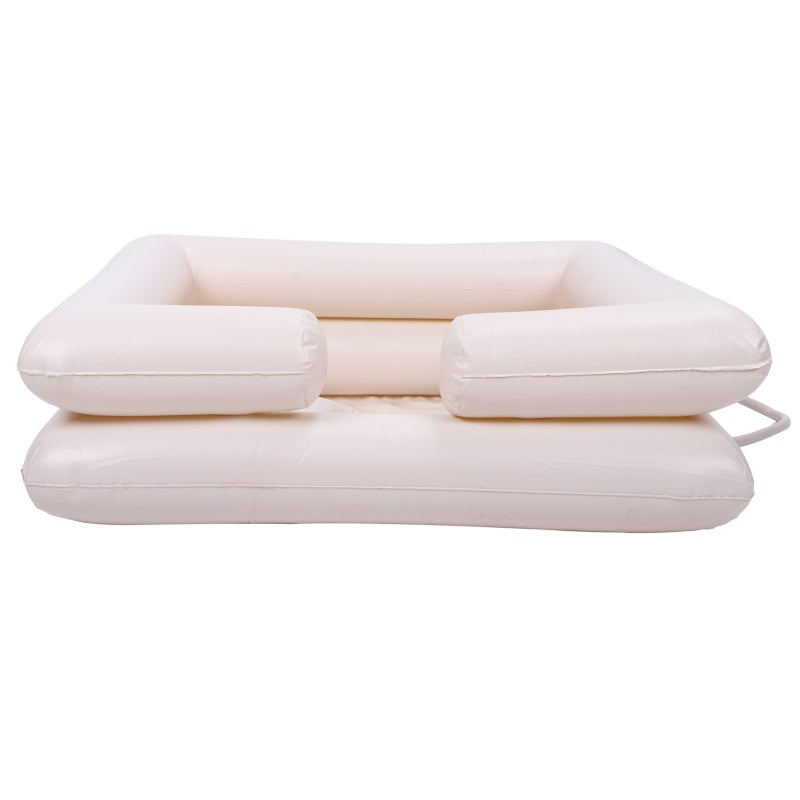Inflatable Shampoo Basin: 1 Portable Hair Washing Basin - Durable Safety Inflation Valve PVC Shampoo Tray With Comfort Neck Support for Bedridden Patients, Elderly Home Care, Postpartum & Home Nursing - Image 4