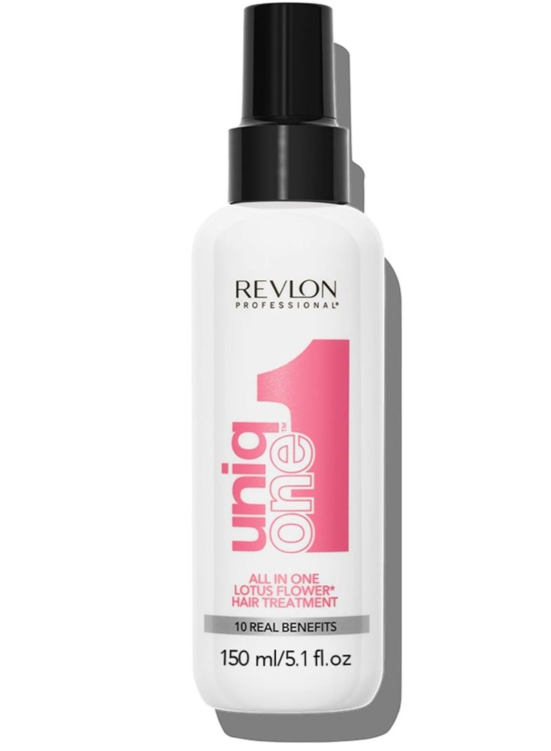Revlon Professional Uniq One Hair Treatment, Moisturizing Leave-In Product, Repair For Damaged Hair, Promotes Healthy Hair, Lotus Flower Fragrance 150 ml - Image 2