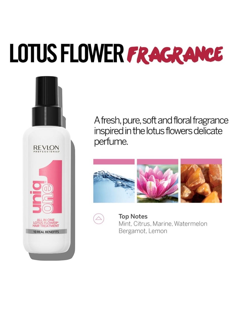 ريفلون UniqOne Traitement Capillaire Tout-En-Un Parfumé 150 مل - العطر: زهرة اللوتس - Image 4