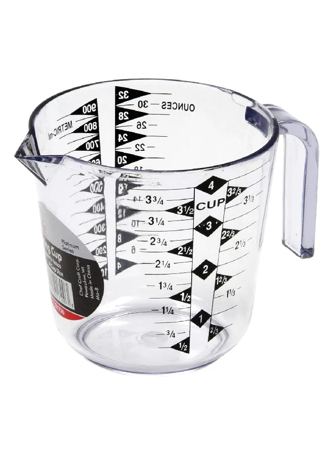 Chef Craft Dishwasher Safe Plastic Measuring Cup Clear and Black 12.7 x 12.7 x 16.5 cm 21720