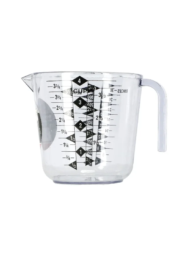 Chef Craft Dishwasher Safe Plastic Measuring Cup Clear and Black 12.7 x 12.7 x 16.5 cm 21720