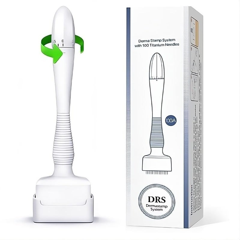 CartsCorner CartsCorner Derma Pen Stamp For Men And Women Microneedle Pen For Body Hair And Beard Growth Titanium Micro Needle Derma Stamp For Skin Care Collagen Stimulation Therapy Adjustable Handle  - Image 1