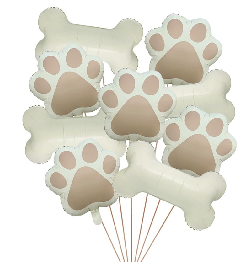 مانجو 9 قطع حفلات البالونات تشمل 5 قطع رمادي مخلب على شكل مايلر 4 قطع عظم على شكل هزلي حفلة هزلي استحمام الطفل أطفال مستلزمات عيد ميلاد الأليفة جرو حفلة عيد ميلاد زينة رمادي باو - Image 2