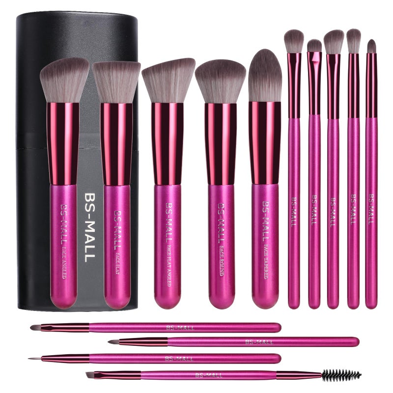 BS Mall BS-MALL Makeup Brushes 14 pcs Makeup Tools Kit Premium Synthetic Powder Foundation Contour Concealers Lip Brushes with Makeup Sponge & Eyeshadow Applicator Kit - Image 1