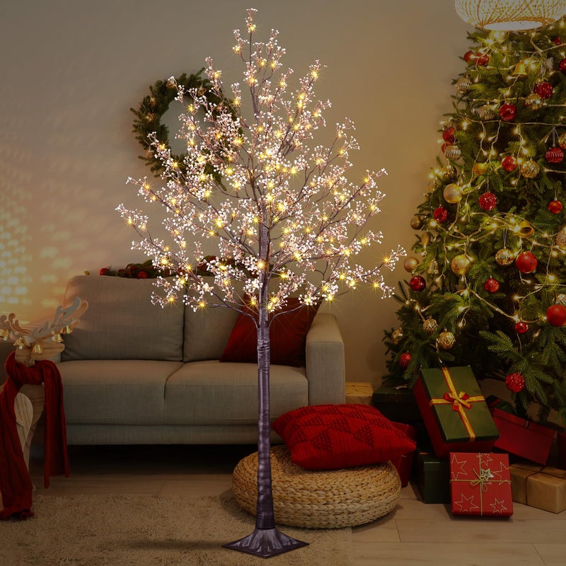 Lightshare Lighted Gypsophila Tree 6FT 176 LED Artificial Baby Breath Flowers with Lights for Wedding Home Christmas Holiday Decoration Gypsophila Tree