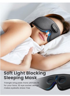 RENPHO Sleep Headphones Sleep Mask with Bluetooth Headphones, RENPHO Ultra Soft 3D Blackout Wireless Sleeping Mask for Side Sleepers, Comfort Night Eye Mask, White Noise Eye Mask, Brithday Gift  - Image 2