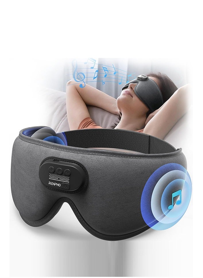 RENPHO Sleep Headphones Sleep Mask with Bluetooth Headphones RENPHO Ultra Soft 3D Blackout Wireless Sleeping Mask for Side Sleepers Comfort Night Eye Mask White Noise Eye Mask Brithday Gift - Image 1