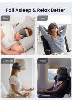 RENPHO Sleep Headphones Sleep Mask with Bluetooth Headphones, RENPHO Ultra Soft 3D Blackout Wireless Sleeping Mask for Side Sleepers, Comfort Night Eye Mask, White Noise Eye Mask, Brithday Gift  - Image 3