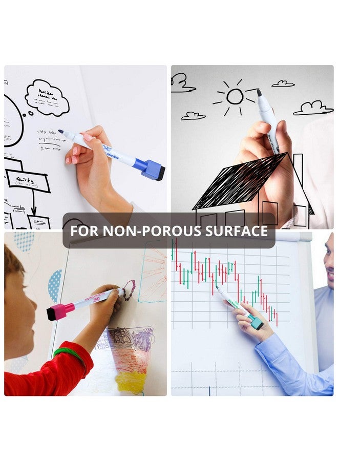 مستر. بين علامات مسح جافة مغناطيسية، 8 عبوات مع ممحاة مسح جاف واحدة، مغناطيس، علامات مغناطيسية للمسح الجاف، أقلام مسح جافة ذات طرف رفيع، طرف رفيع للمسح الجاف - Image 4