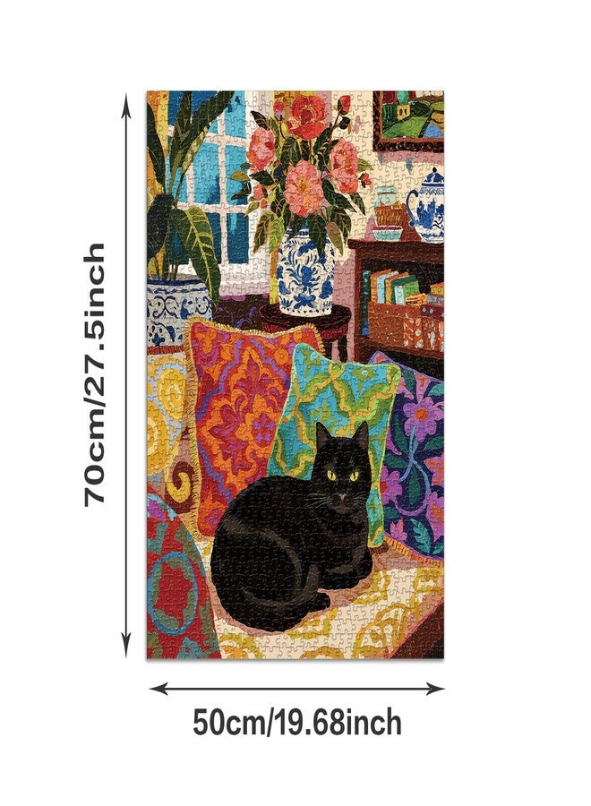 Cafly 1000 Piece Jigsaw Puzzle for Adults- Family Decoration Puzzle, Challenging Fun Puzzles Stunning Art Wall Decor, Gift for Adult Puzzle Lovers, Bedroom Cat C0808 - Image 4