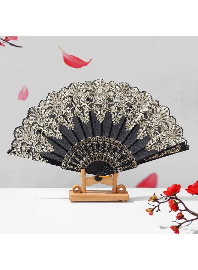 6 pcs Folding Fan Traditional Pattern Printed Decorative Plastic Hand Fans For Birthday Party Home Decor Gift - Image 5