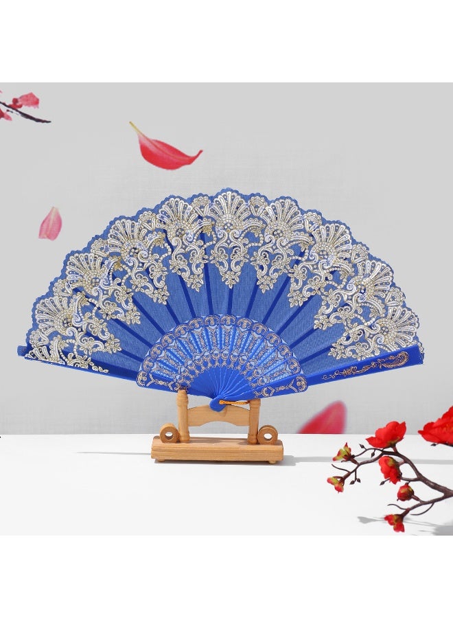 6 pcs Folding Fan Traditional Pattern Printed Decorative Plastic Hand Fans For Birthday Party Home Decor Gift - Image 3