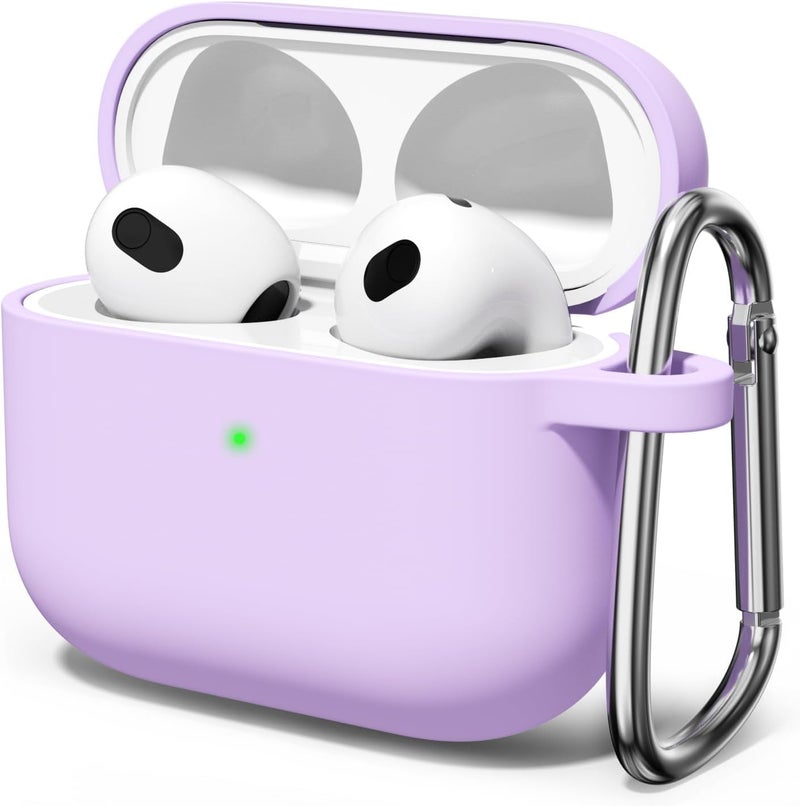 Meyaar for Apple AirPods Pro 3 ​​​​​​​Case Cover with Keychain, Soft Skin Silicone Case Cover, Full Protective Case Cover Compatible with AirPods Pro (3rd Generation) Case 2025 (Lilac) - Image 4