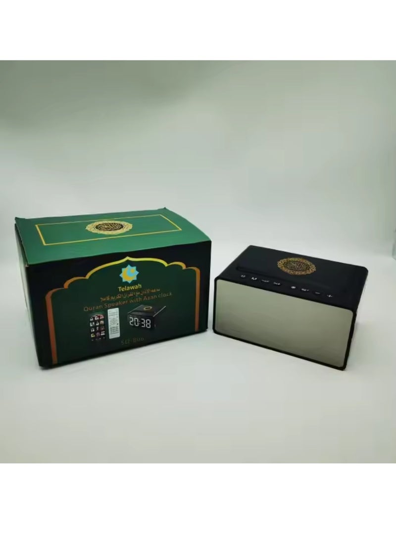 ELTRAZONE Quran Speaker With Azan Clock Alarm Clock Radio With Bluetooth Speaker Alarm Clocks Bedside Powerful Battery Backup And USB Port With App Control LED Display Clock With 8GB Storage SQ808  - Image 5