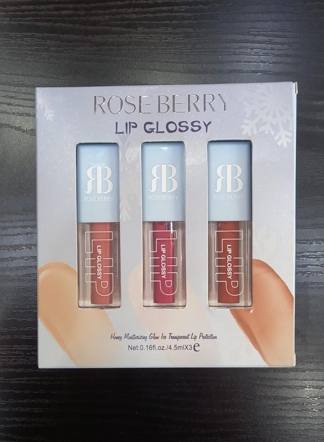 ROSE BERRY لمعان الشفاه توت الورد 4.5 مل × 3 حبة