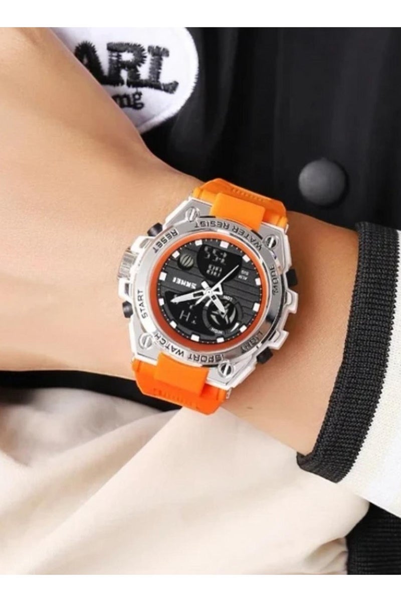 SKMEI Skmei Orange Men's and Women's Sport Watch Quartz Waterproof Wristwatches 2360 LED GREEN - Image 2