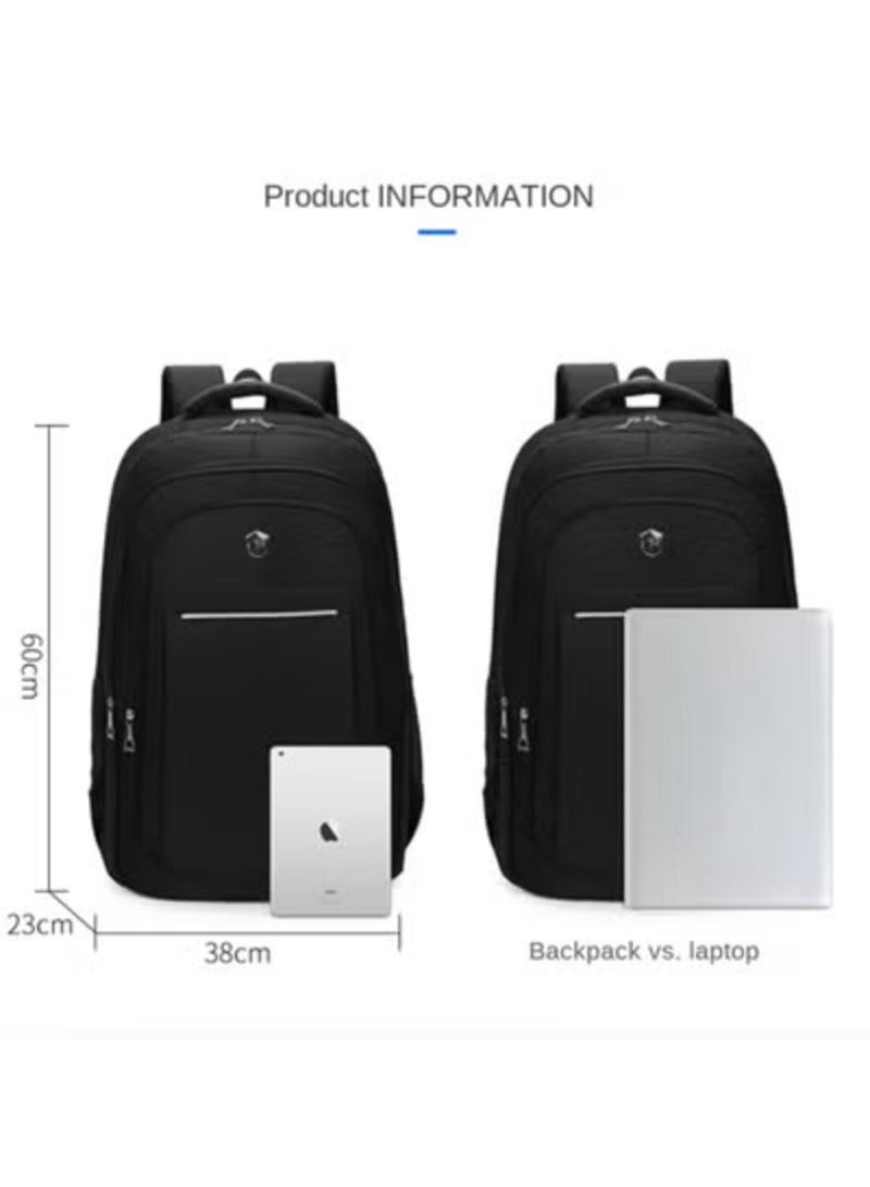 حقيبة ظهر كاجوال مزدوجة الكتف عالية الجودة مقاومة للماء بسعة كبيرة [20-36] لتر، إغلاق بسحاب وحزام قابل للتعديل وتحمل جيد للحمل من قماش أوكسيد مقاوم للتآكل ومتعدد الوظائف للسفر والكمبيوتر المحمول مقاس 15.6 بوصة والكلية والأمتعة والأنشطة الخارجية وحقيبة الظهر الرياضية 60*25*38 سم - Image 2