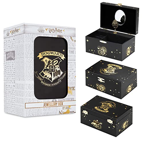 Harry Potter Jewelry Box, Musical Box Storage with Spinning Hogwarts Crest - Image 2