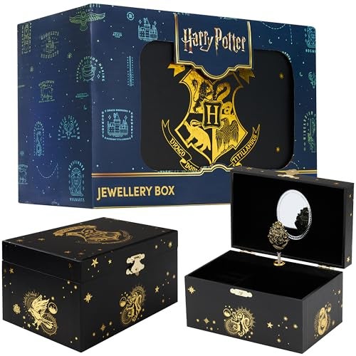 Harry Potter Jewelry Box, Musical Box Storage with Spinning Hogwarts Crest - Image 1