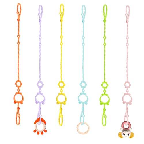 sopkdey Toy Straps for Baby 6pcs Adjustable Toy Holder for Stroller Accessories Silicone Baby Tether Pacifier Clip No Throw Baby Travel Essential Leash for High Chair Car Seat Baby Toy ClipsCribs - Image 1