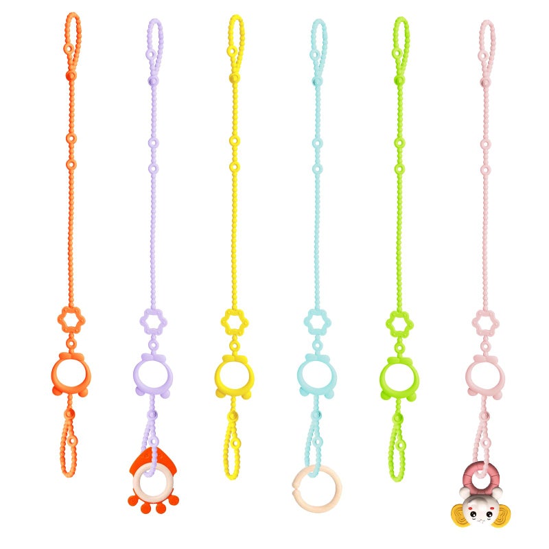sopkdey Toy Straps for Baby 6pcs Adjustable Toy Holder for Stroller Accessories Silicone Baby Tether Pacifier Clip No Throw Baby Travel Essential Leash for High Chair Car Seat Baby Toy ClipsCribs - Image 3