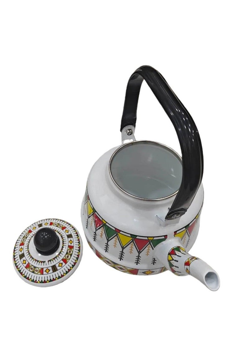 Albawadi Arabic Teapot Kettle Ceramic Colorful Printed Design - Image 4