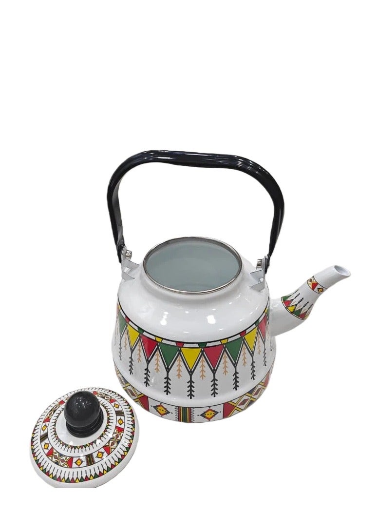 Albawadi Arabic Teapot Kettle Ceramic Colorful Printed Design - Image 2