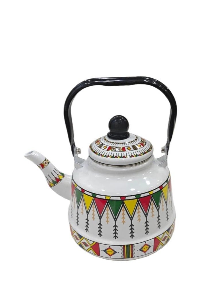 Albawadi Arabic Teapot Kettle Ceramic Colorful Printed Design - Image 1