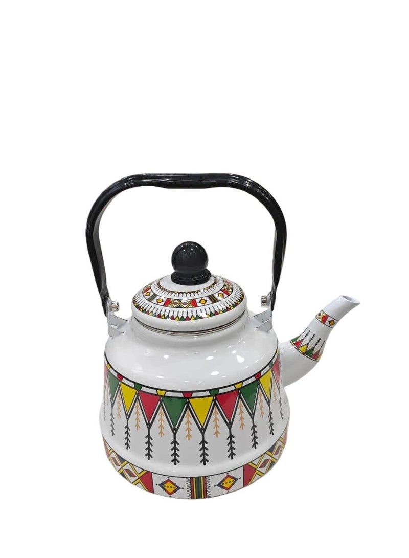 Albawadi Arabic Teapot Kettle Ceramic Colorful Printed Design - Image 3