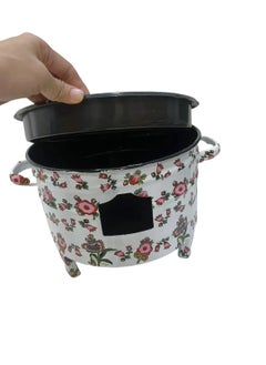 Albawadi Portable BBQ Mini Fire Pit with Kettle Sets Colorful Flower Design  - Image 4
