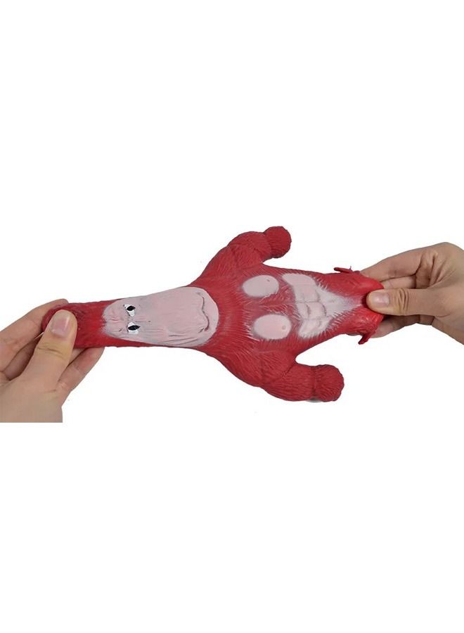 فيرونا عدد 2 قطعة من دمية قرد مضحكة، مجسم للاطفال والكبار، لعبة غوريلا قابلة للتمدد، لعبة تخفيف الضغط والضغط على الاجهاد، - Image 3