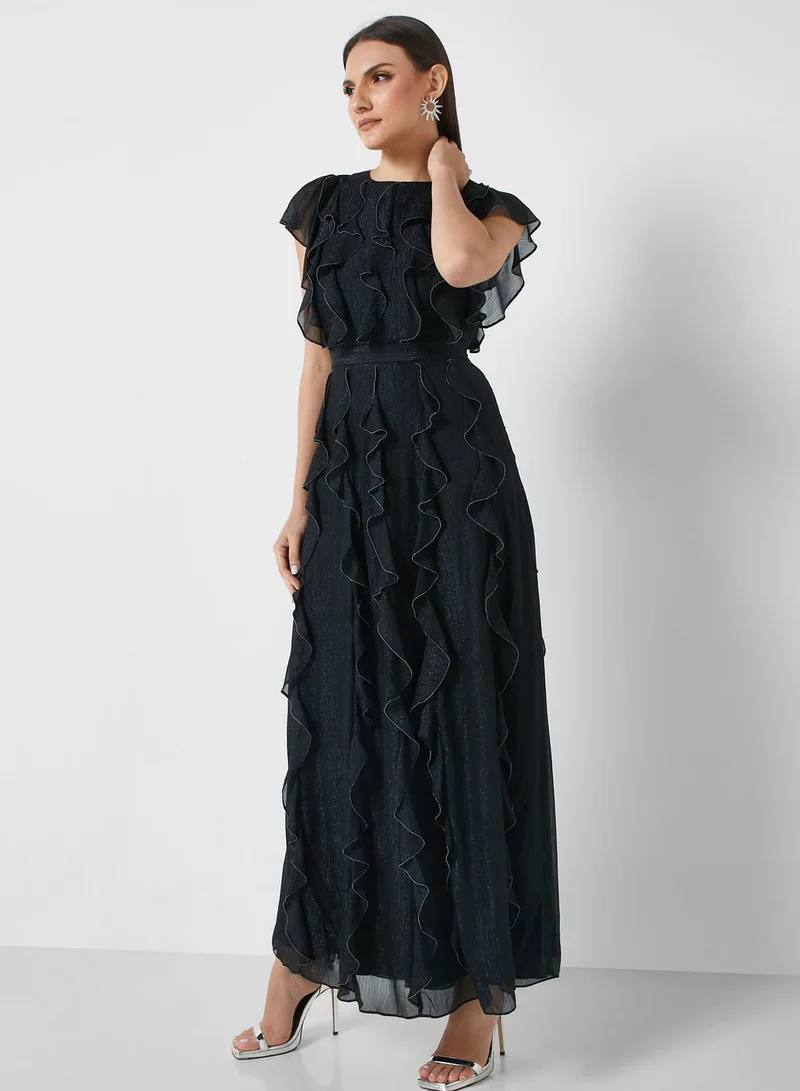 Ted Baker Ruffled Chiffon Gown Dress