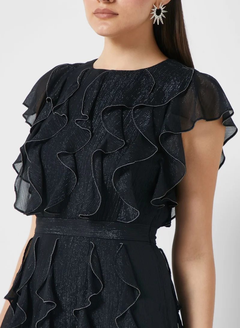 Ted Baker Ruffled Chiffon Gown Dress