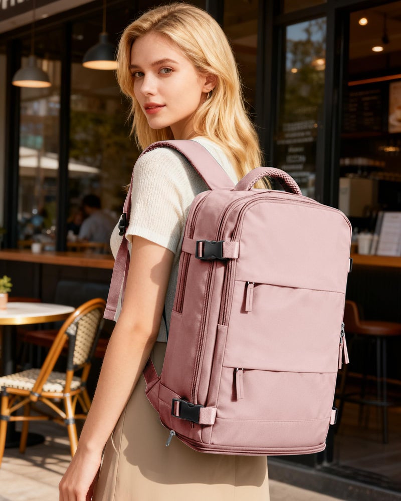 coofay Personal Item Travel Backpack for Women Airline Approved Carry on Backpack Flight Approved Waterproof Sports Luggage Backpack Casual Daypack Small Hiking Backpack Pink Backpack - Image 2