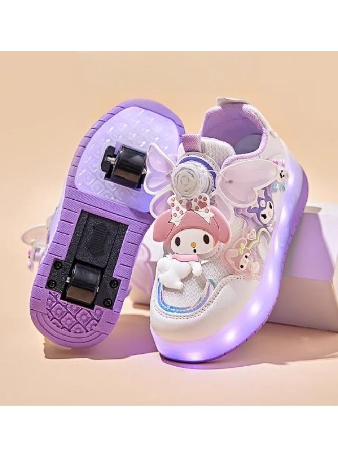 (نموذج جديد مع الأجنحة) حلو و عصري Roller Skates مع أضواء لامعة لأزواج التزلج على الجليد للأطفال - Image 1