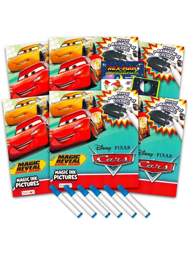 Bendon Disney Cars Imagine Ink Coloring Book Set For Kids 6 Pack Nomess Magic Ink Coloring Books Featuring Lightning Mcqueen With Rexman Stickers And Door Hanger (Disney Cars Party Favors Bundle) - Image 2