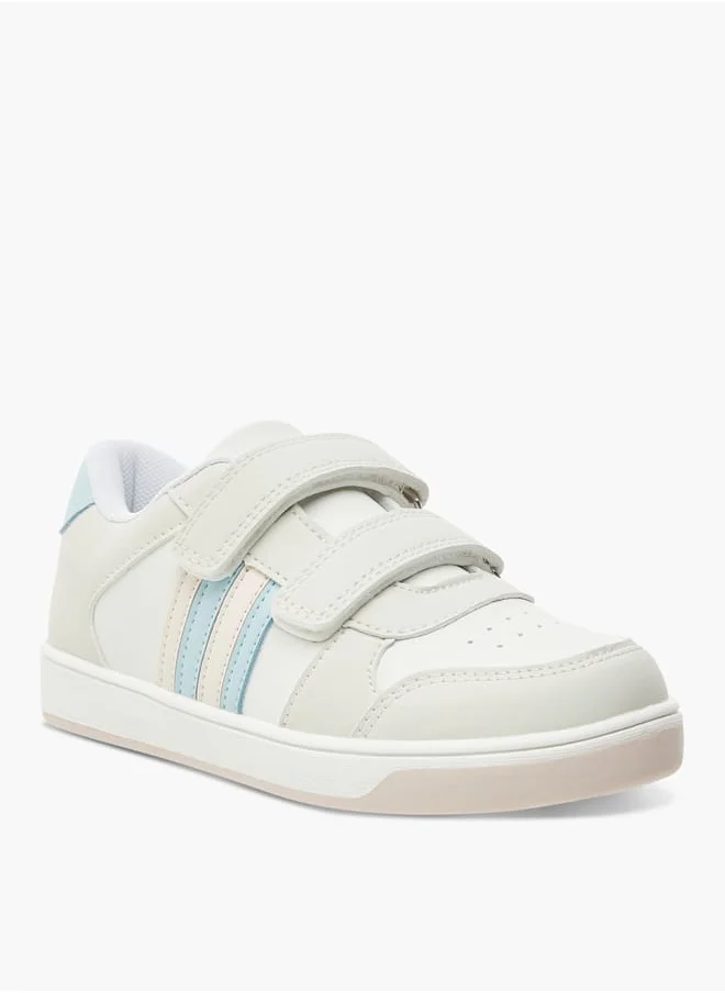 جونيورز Girls Panelled Sneakers With Hook And Loop Closure