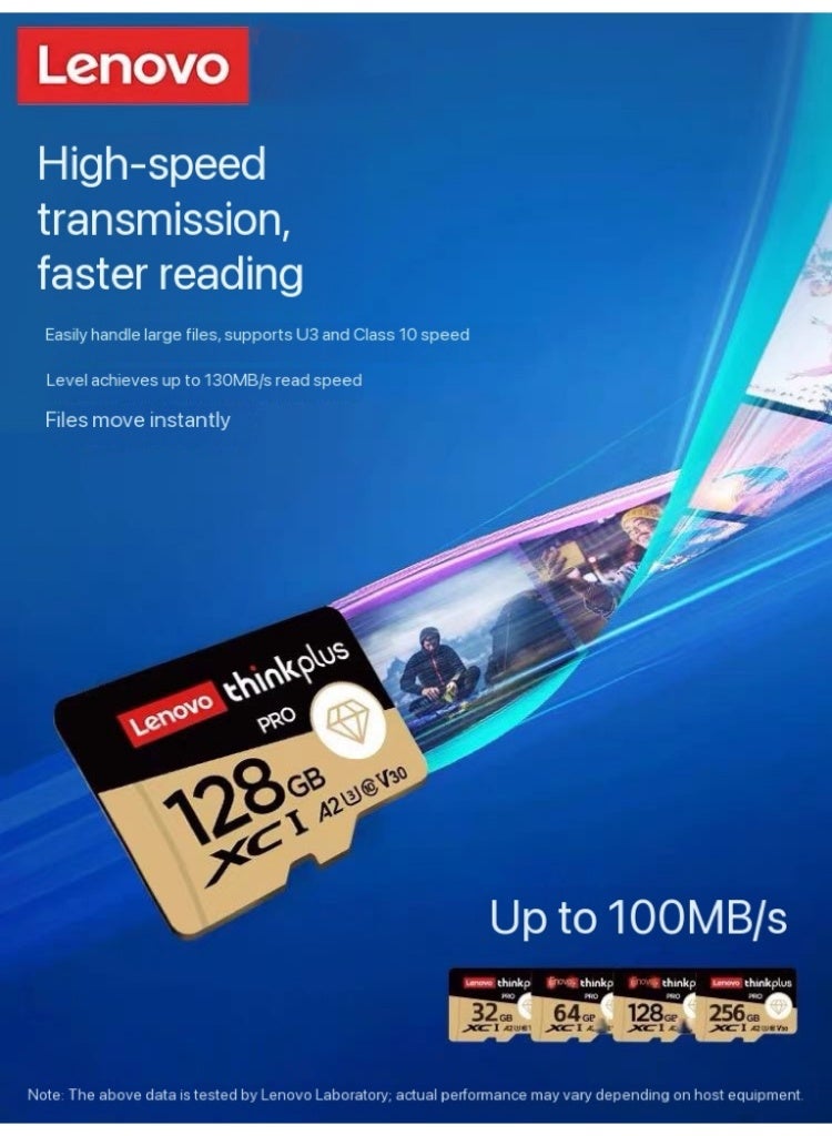 Lenovo thinkplus Platinum Edition 256GB U3 High-Speed TF Card, 130MB/s Read Speed, 4K Video Recording Memory Card for Surveillance, Dash Cam, Mobile Phone, Drone 256 GB - Image 3