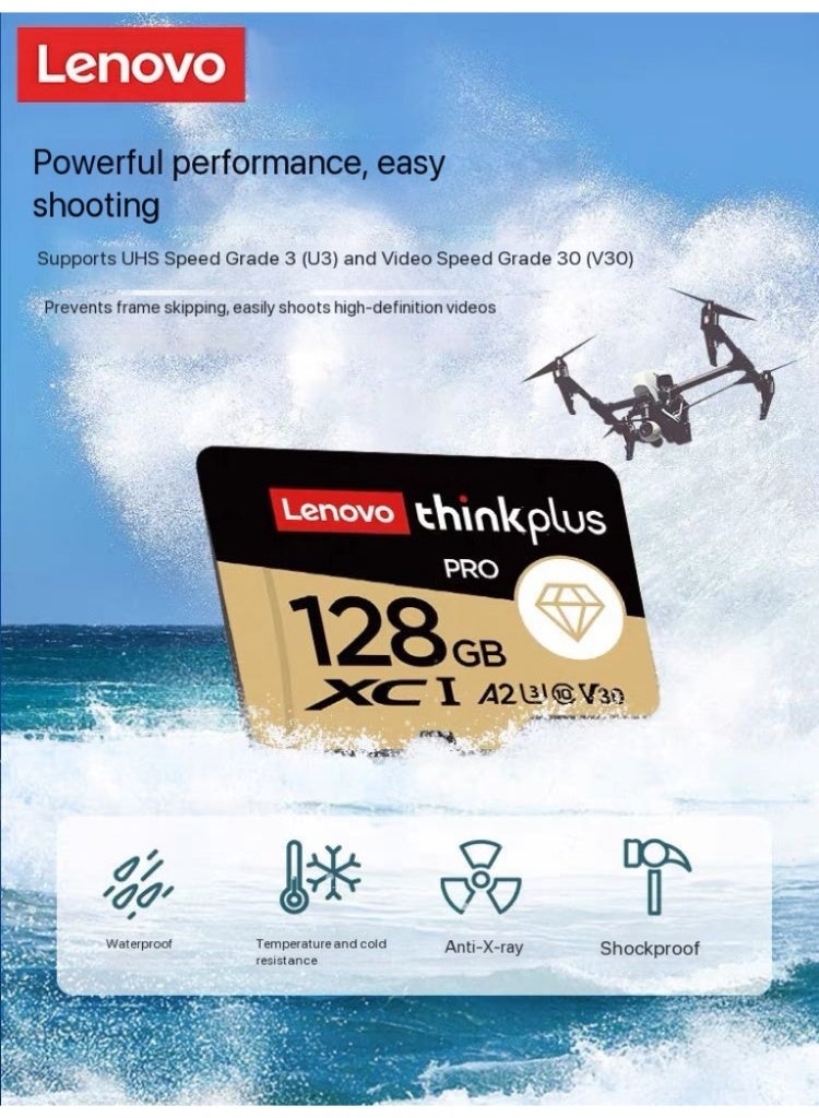Lenovo thinkplus Platinum Edition 256GB U3 High-Speed TF Card, 130MB/s Read Speed, 4K Video Recording Memory Card for Surveillance, Dash Cam, Mobile Phone, Drone 256 GB - Image 4