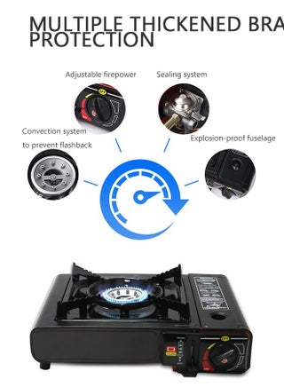 GS-1000 7650 BTU Portable Butane Gas Stove, Cassette Stove Outdoor Portable Butane Camping Gas Stove Single Burner for Camping and Picnic - view 3