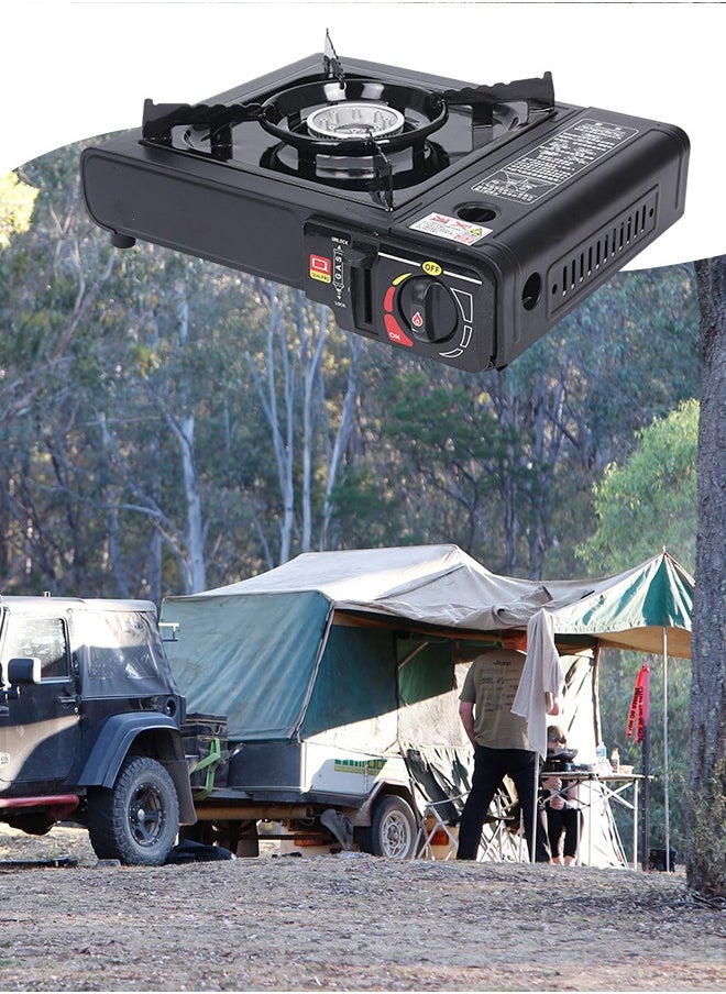 GROIC - GS-1000 7650 BTU موقد غاز البوتان المحمول، موقد كاسيت خارجي محمول للتخييم، موقد غاز واحد للتخييم والنزهة - Image 1