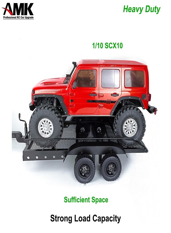AMK Metal 1/10 Scale RC Trailer for Hauling Behind Cars with Truck Hitch and Receiver Towing Strap Builer Kit for Axial SCX10 90046 TRX4 TRX6 Gen7 Gen8 Gift - Image 4