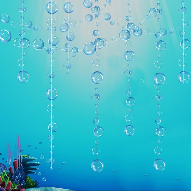 Decor365 Under The Sea Party Decorations Blue Bubble Garlands Little Mermaid Birthday Under Water Bday Hanging Streamer Beach Theme Banner Underwater Backdrop Kids Ocean Party Supplies