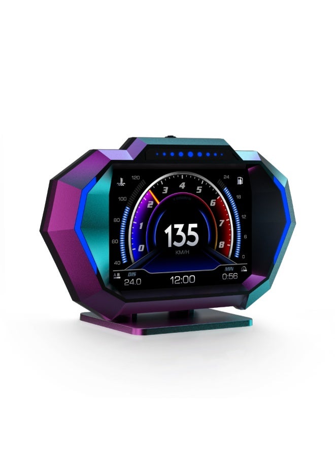 ديقيساند شاشة HUD Heads Up Display للسيارة، شاشة عرض رقمية متعددة البيانات لمراقبة عداد السرعة الرقمي HUD، شاشة عرض رقمية متعددة البيانات لعداد السرعة، إنذار السرعة الزائدة RPM درجة حرارة الماء في الدقيقة مقياس ذكي لضغط التوربو لمعظم المركبات بعد عام 2008 - Image 1