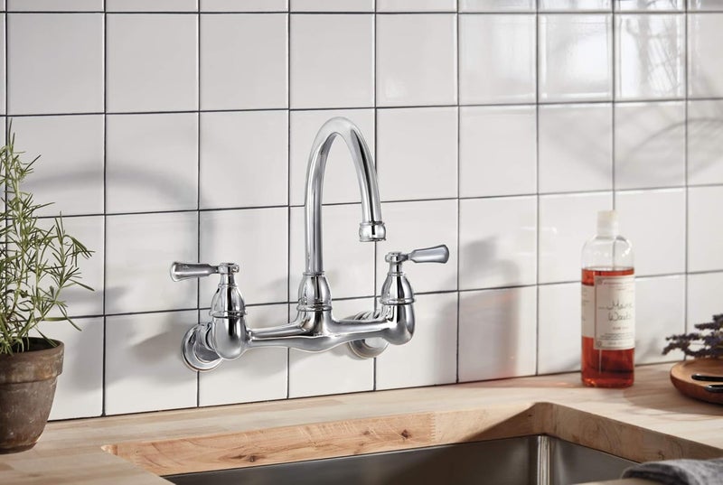 Peerless صنبور مطبخ بيرليس P2765LF إلمهرست ذو مقبضين مثبت على الحائط كروم - Image 4