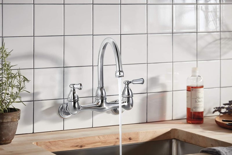 Peerless صنبور مطبخ بيرليس P2765LF إلمهرست ذو مقبضين مثبت على الحائط كروم - Image 2